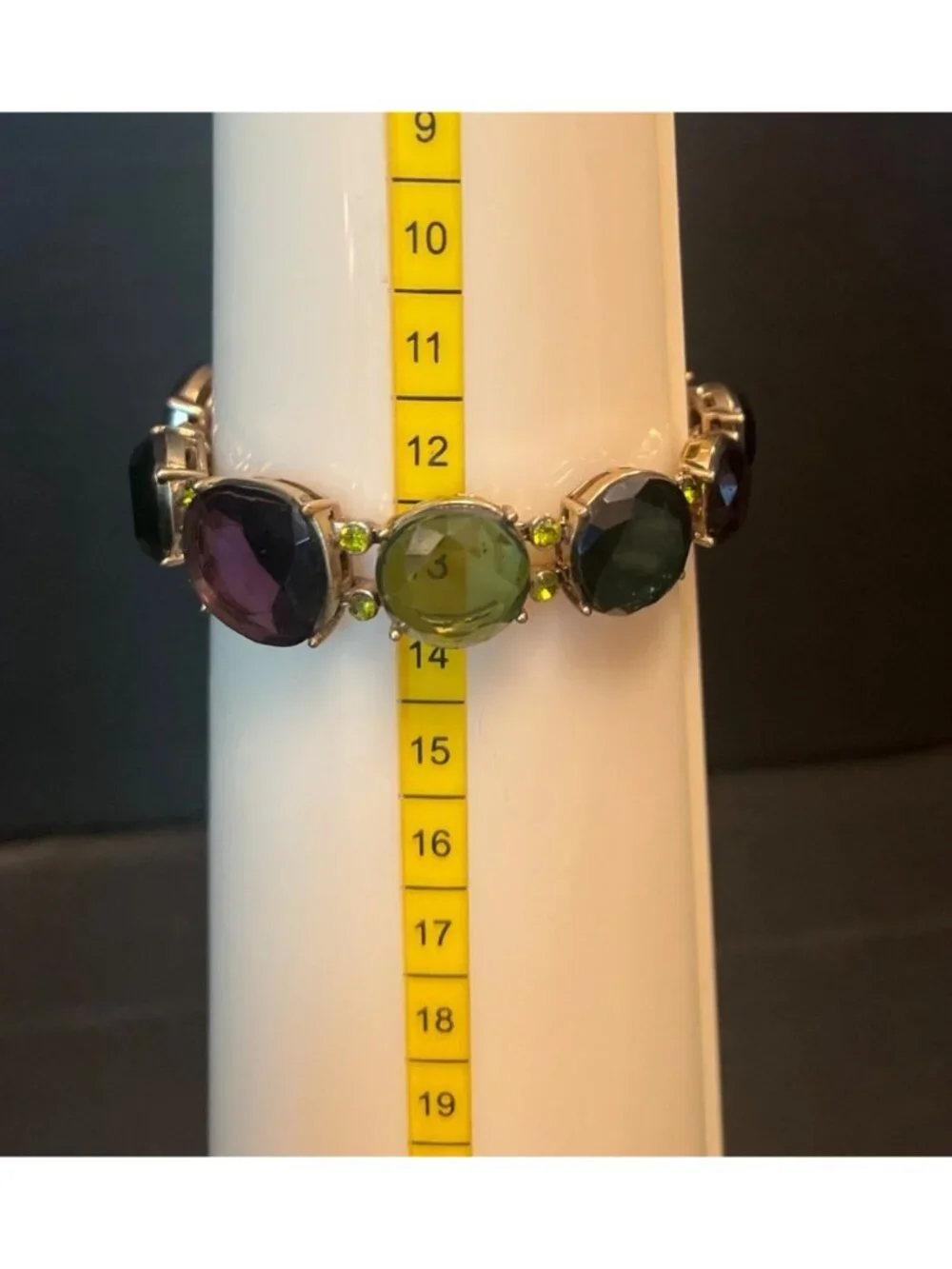 Monet Multicolor Gemstone Bracelet Gold-Tone Oval & Round Accents